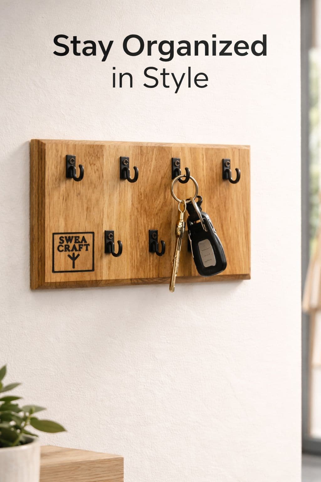 Nyckelhållare i ek — bild 2